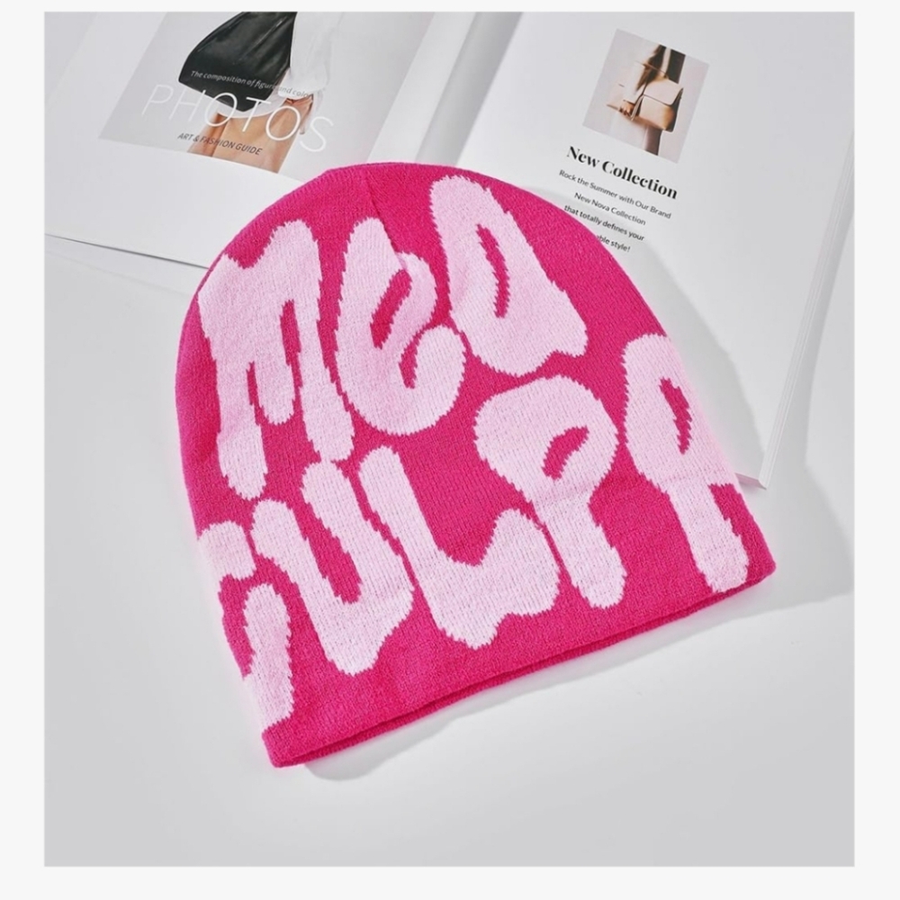 Pink Graphic Beanie